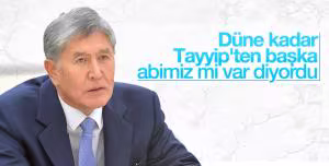Kırgızistan’da düzenlediği basın toplantısında Cumhurbaşkanı Erdoğan’a teşekkür eden Almazbek Atambayev,